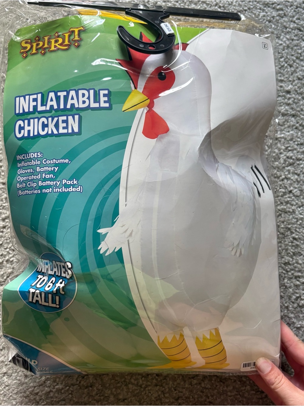Spirit Inflatable Chicken Costume - White Halloween Kids Children 6ft tall